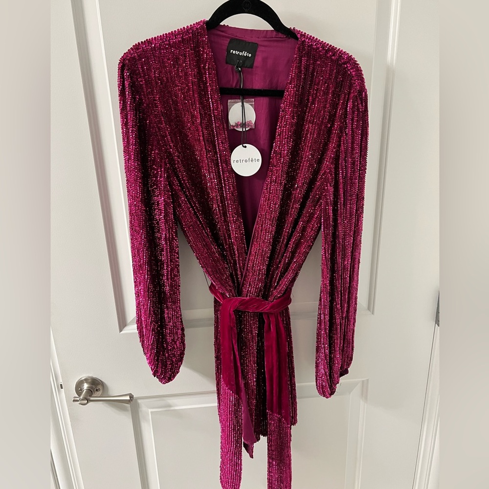 Magenta Sequin Retrofete Dress